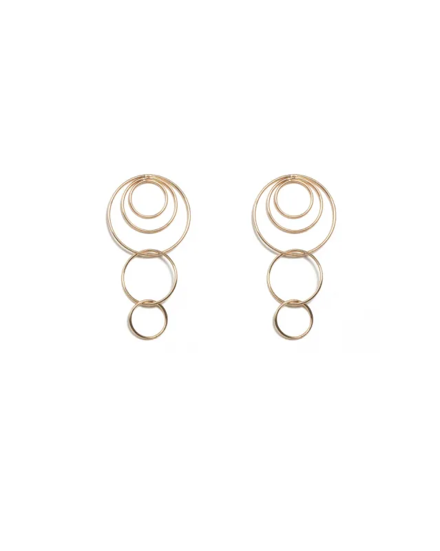 Gold Tone Metal Ring Drop Earrings sold by Collete Hayman