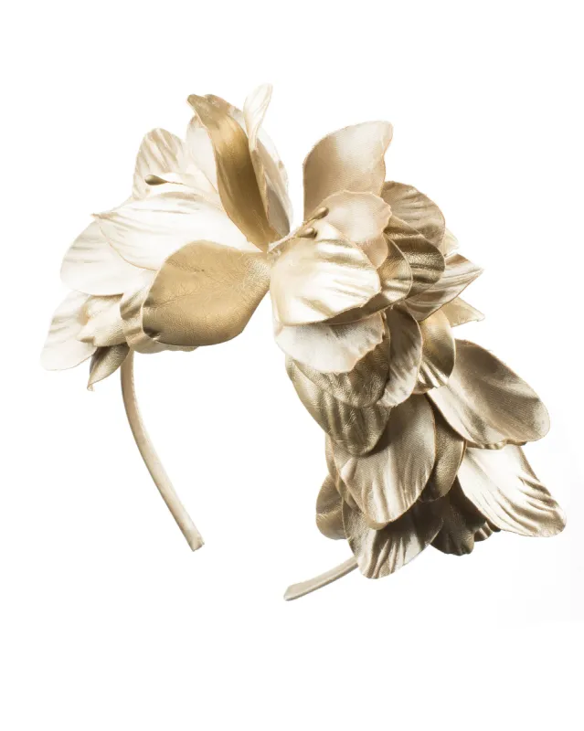 Gold Metallic Floral Headband sold by Collete Hayman