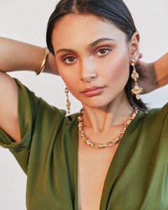 Gold Crystal Cluster Drop Earrings sold by Collete Hayman