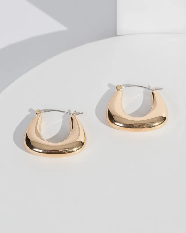 Gold Puffy Rounded Hoop Earrings sold by Collete Hayman