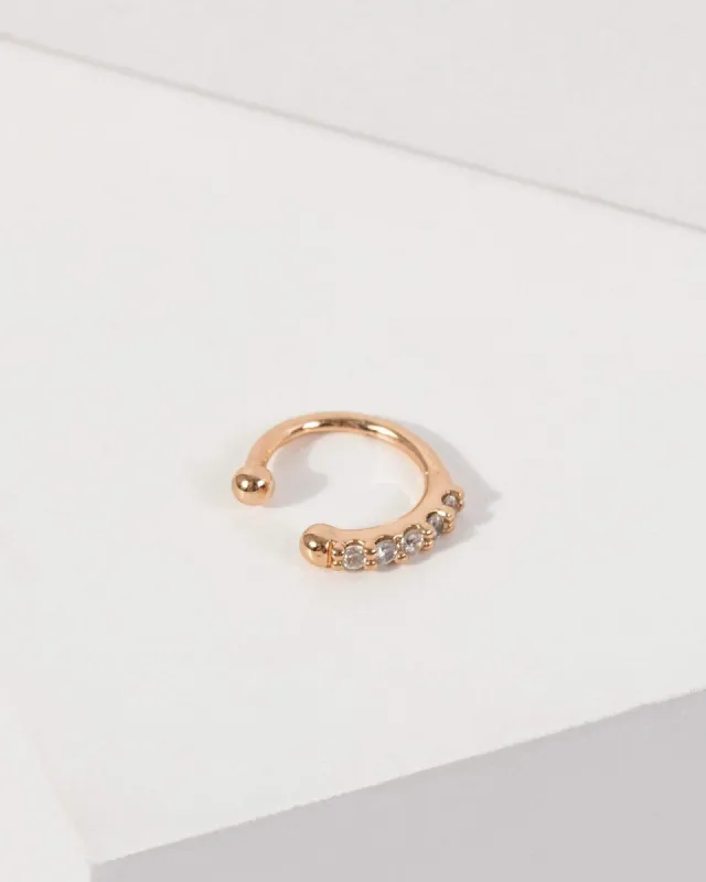 Gold Fine Band Pave Cuff Earring sold by Collete Hayman