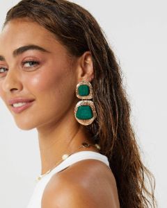Green Irregular Drop Earrings sold by Collete Hayman