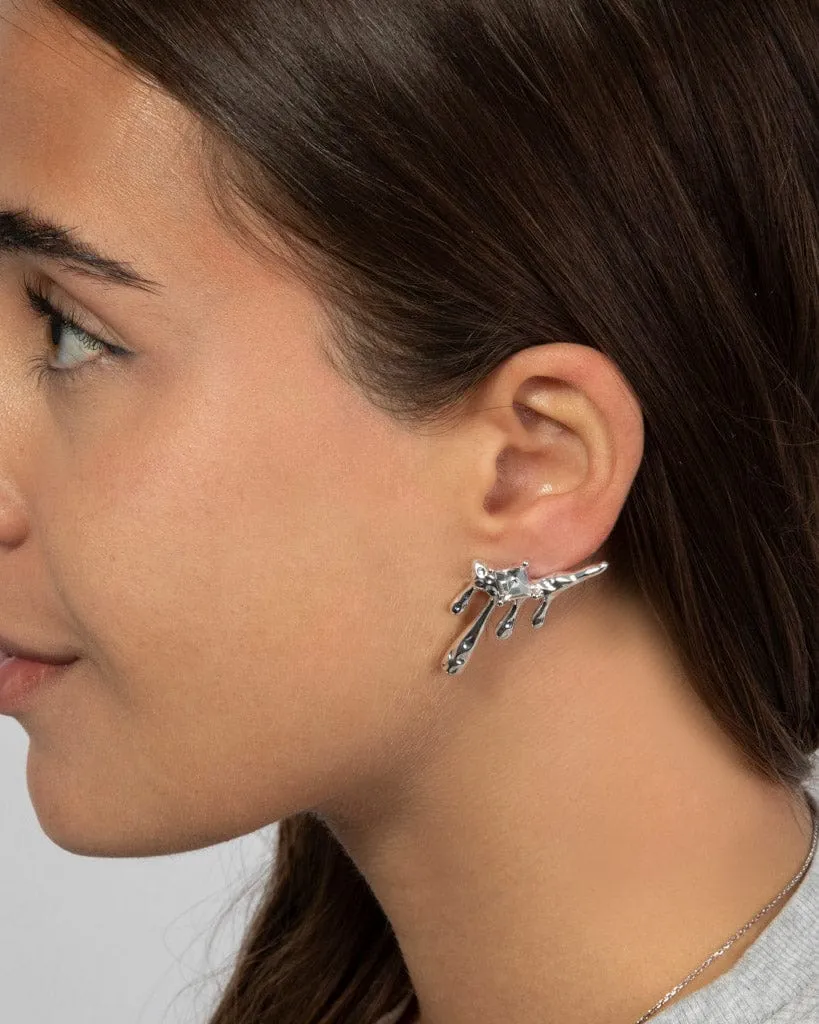 Crystal Liquid Metal Drop Earrings sold by Collete Hayman product image thumbnail 2