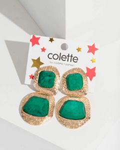 Green Irregular Drop Earrings sold by Collete Hayman