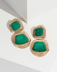 Green Irregular Drop Earrings sold by Collete Hayman