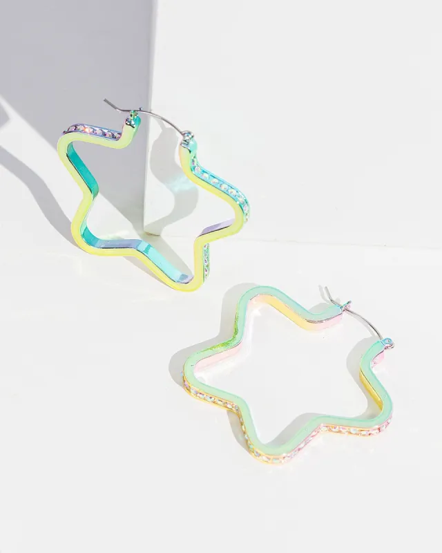 Crystal Star Hoop Earrings sold by Collete Hayman