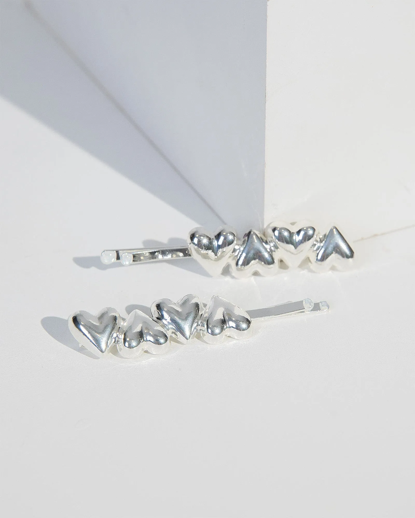 Silver Hearts Hair Clip Pack sold by Collete Hayman
