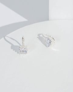 Crystal Classic Square Cubic Zirconia Hoop Earrings sold by Collete Hayman