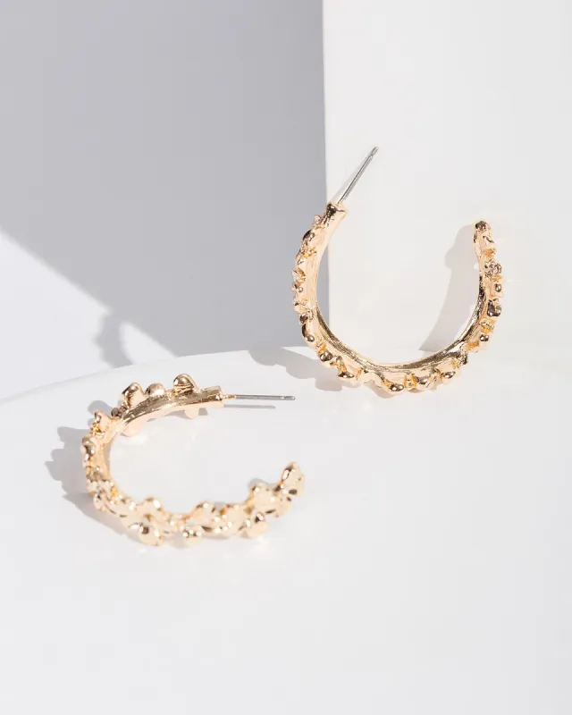 Gold Textured Hoop Earrings sold by Collete Hayman