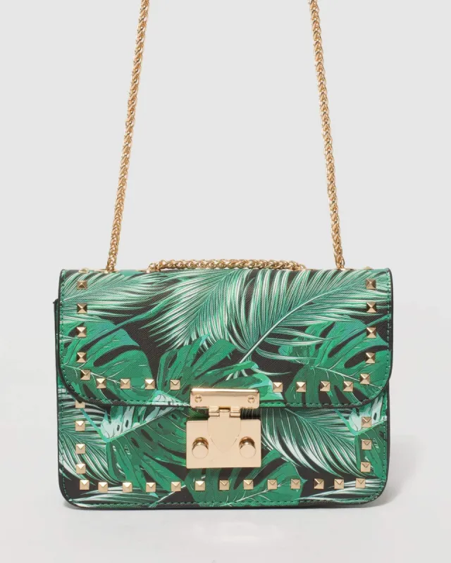 Green Luna Stud Crossbody Bag sold by Collete Hayman