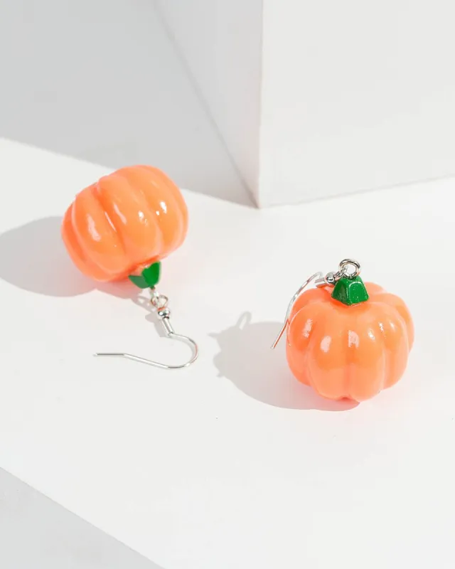 Orange 3D Pumpkin Earrings sold by Collete Hayman
