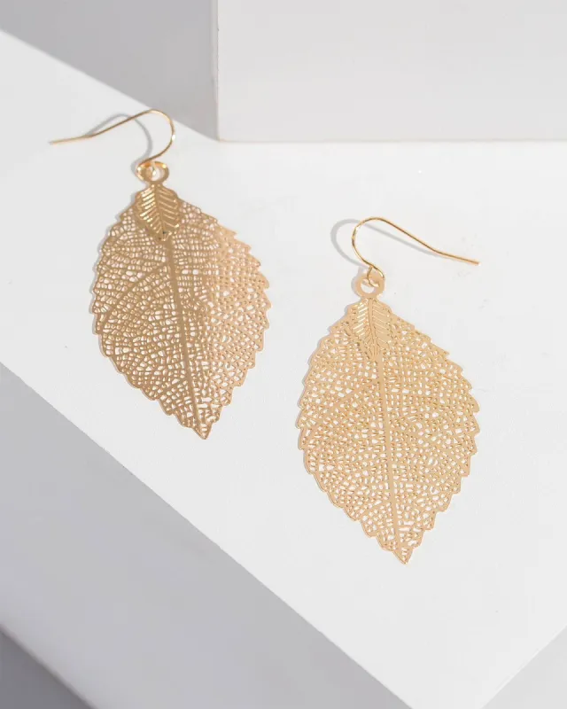 Filigree Leaf Drop Earrings sold by Collete Hayman