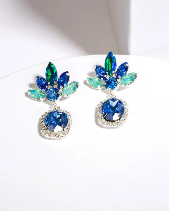 Blue Multi Crystal Drop Earrings sold by Collete Hayman