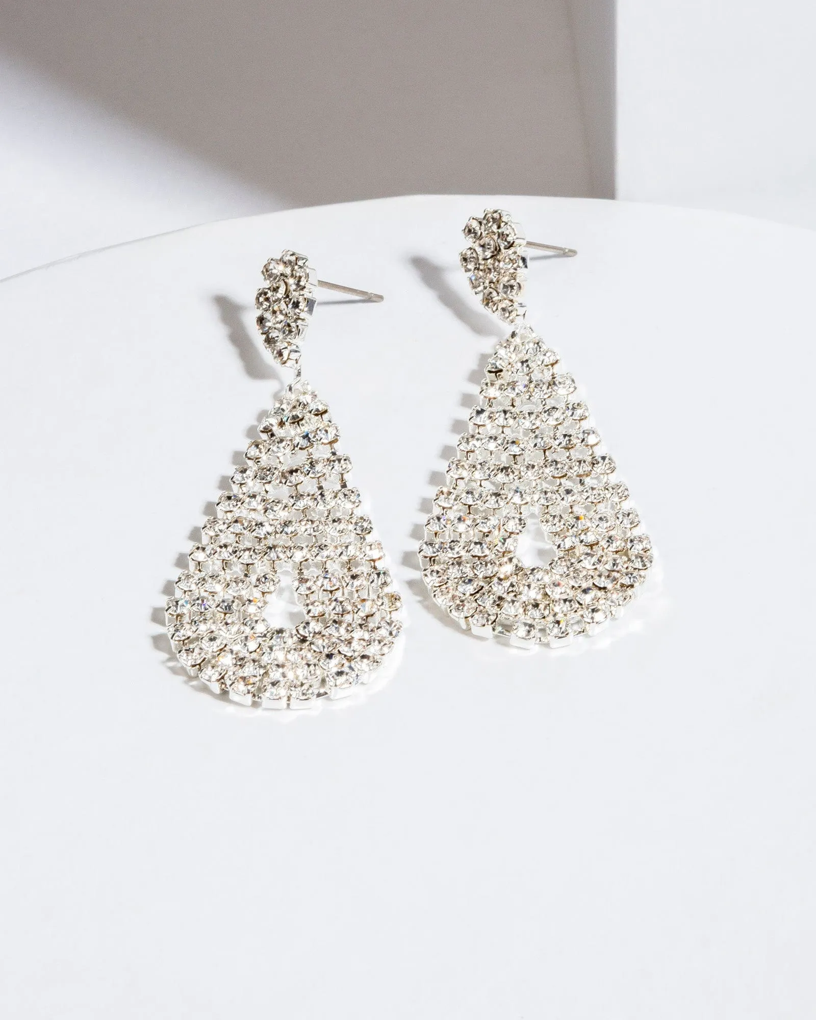 Crystal Chain Tiered Drop Earrings sold by Collete Hayman