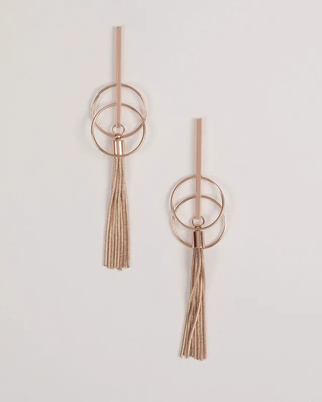 Rose Gold Drop Chain Tassel Earrings sold by Collete Hayman
