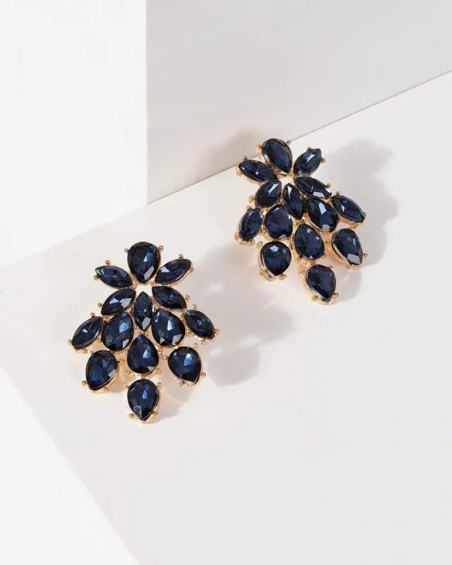 Blue Cluster Jewel Stud Earrings sold by Collete Hayman