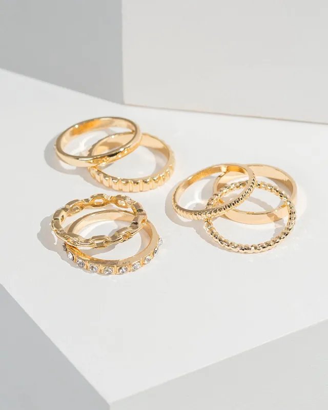 Gold Multi Textured Band Ring Pack sold by Collete Hayman