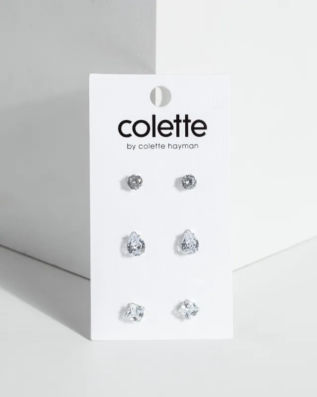 Silver Stud Multi Earring Pack sold by Collete Hayman