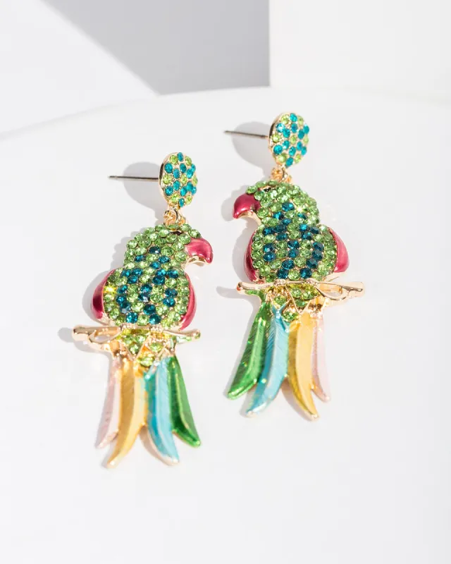 Multi Colour Tropical Parrot Earrings sold by Collete Hayman