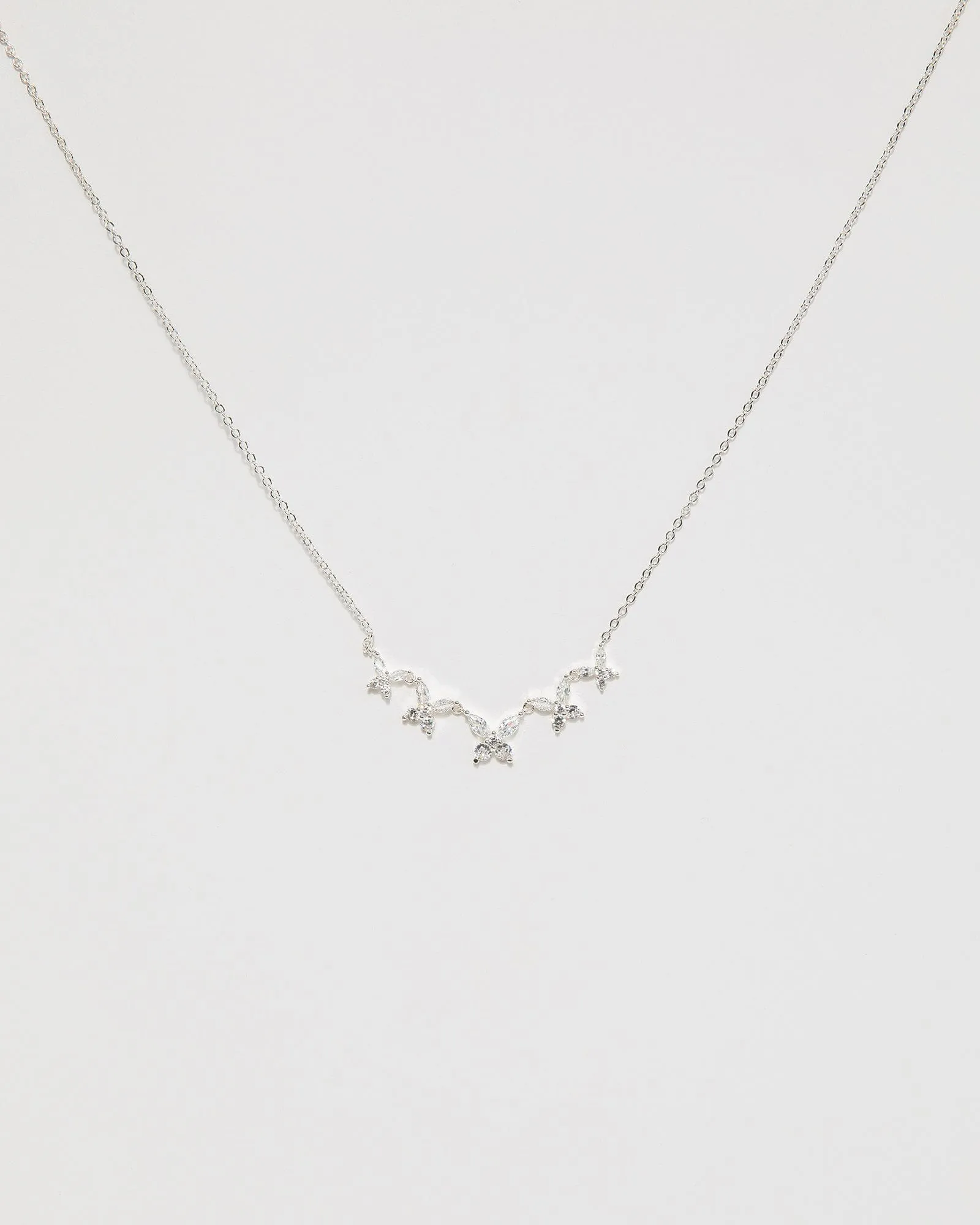 Silver Cubic Zirconia Multi Butterfly Necklace sold by Collete Hayman