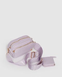 Purple Amalia Webbing Crossbody Bag sold by Collete Hayman