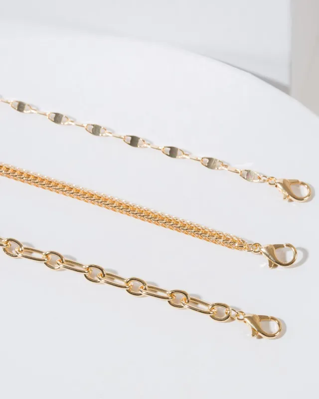 Gold Layered Chain 3 Pack Bracelet sold by Collete Hayman
