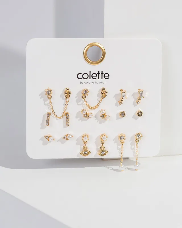Crystal 9 Pack Multi Intricate Earrings sold by Collete Hayman