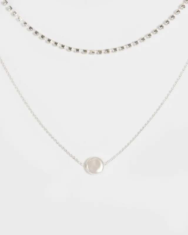 Silver Pearl and Crystal Necklace sold by Collete Hayman