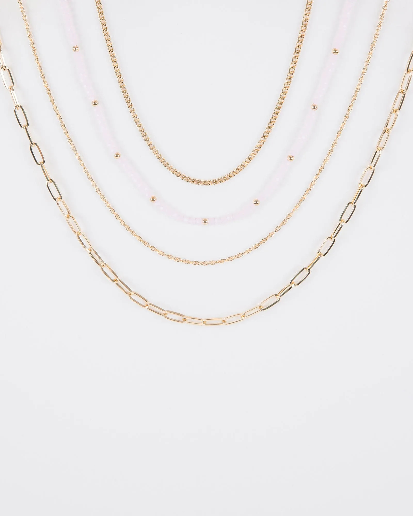 Pink Beaded Chain Layer Necklace sold by Collete Hayman
