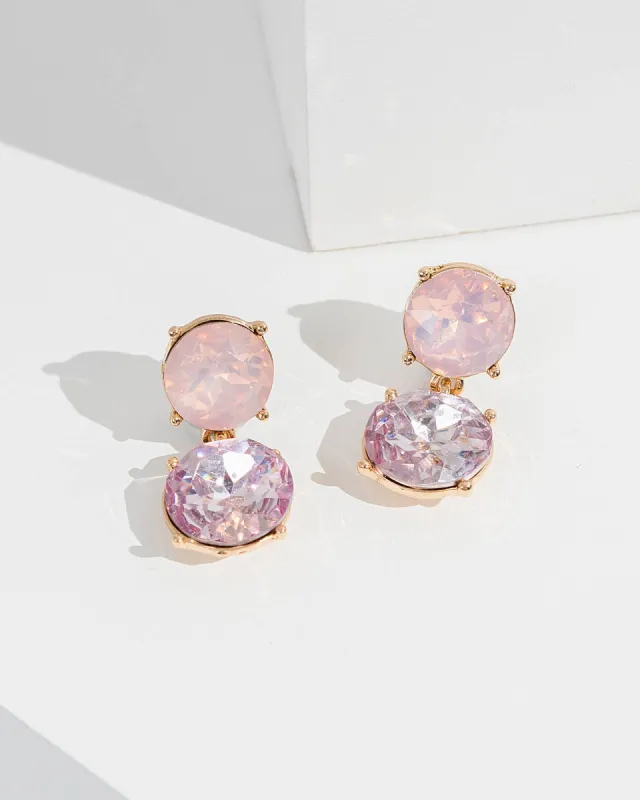 Pink Double Circle Drop Earrings sold by Collete Hayman