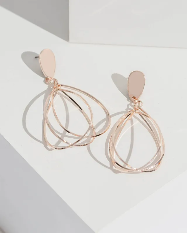 Rose Gold Tear Drop Intertwined Earrings sold by Collete Hayman