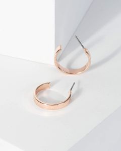 Rose Gold Flat Metal Hoop Earrings sold by Collete Hayman