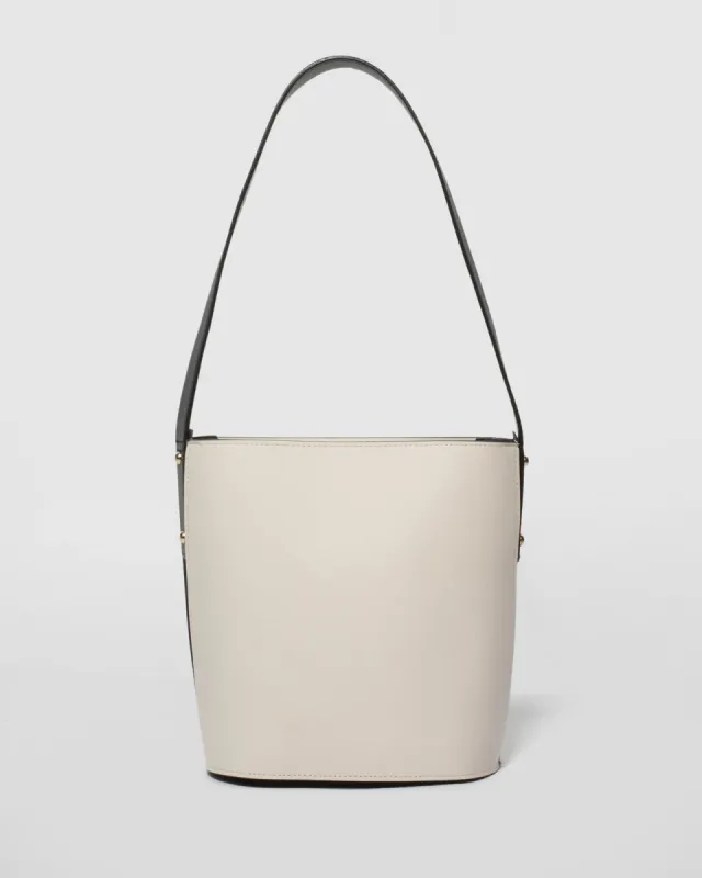 Black and Ivory Abby Bucket Tote Bag sold by Collete Hayman