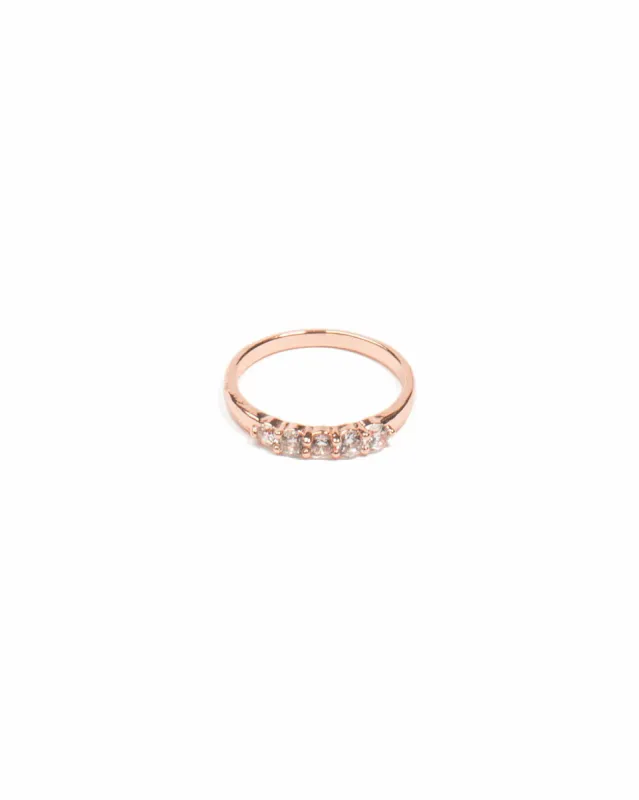 Fine Diamante Rose Gold Stone Ring - Medium sold by Collete Hayman