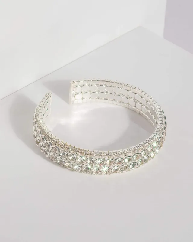 Silver Double Row Diamante Bracelet sold by Collete Hayman