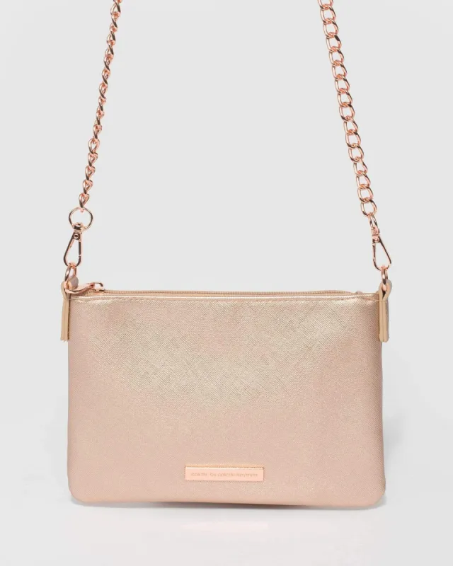 Rose Gold Peta Chain Crossbody Bag sold by Collete Hayman