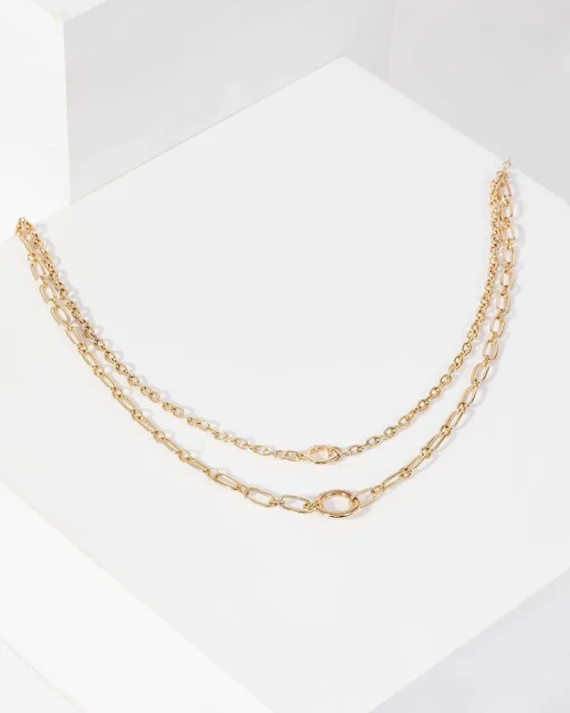 Gold Double Chain Layered Necklace sold by Collete Hayman