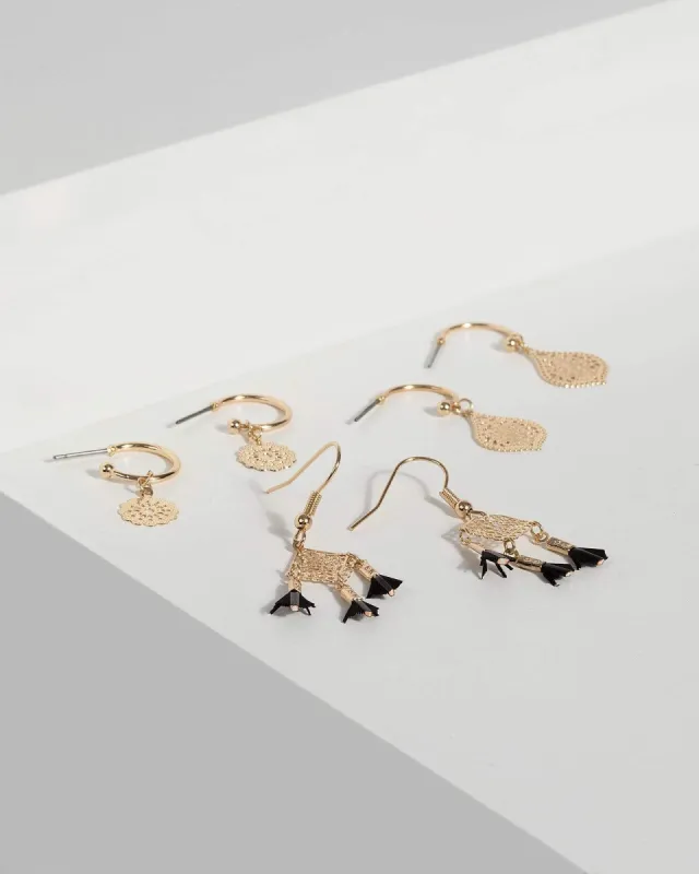 Gold Filigree Multi Earring Set sold by Collete Hayman