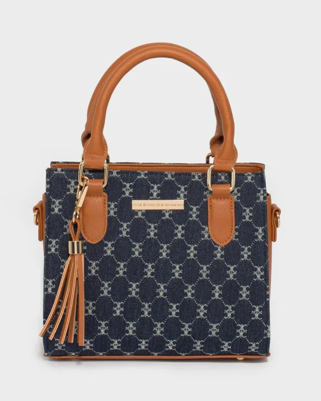 Denim Monogram Sia Tassel Mini Bag sold by Collete Hayman