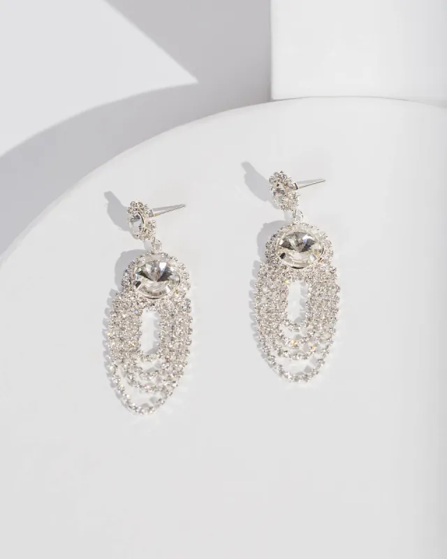 Silver Double Crystal Layer Earrings sold by Collete Hayman