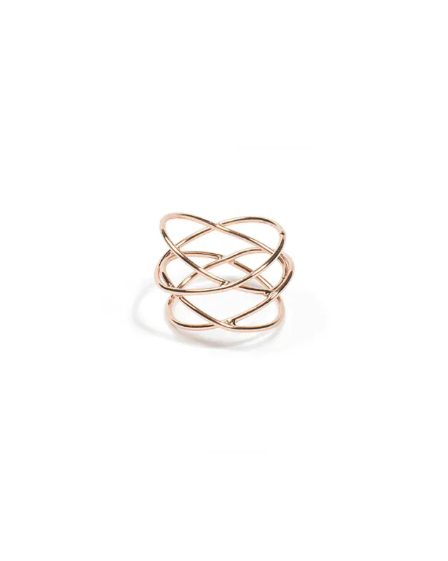 Rose Gold Fine Crossover Ring - Medium sold by Collete Hayman