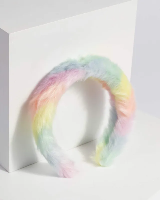 Multi Fluffy Colourful Headband sold by Collete Hayman