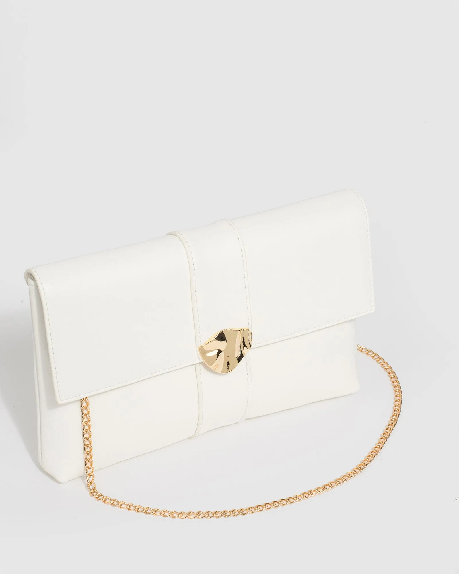White Polly Flap Clutch Bag sold by Collete Hayman product image thumbnail 3