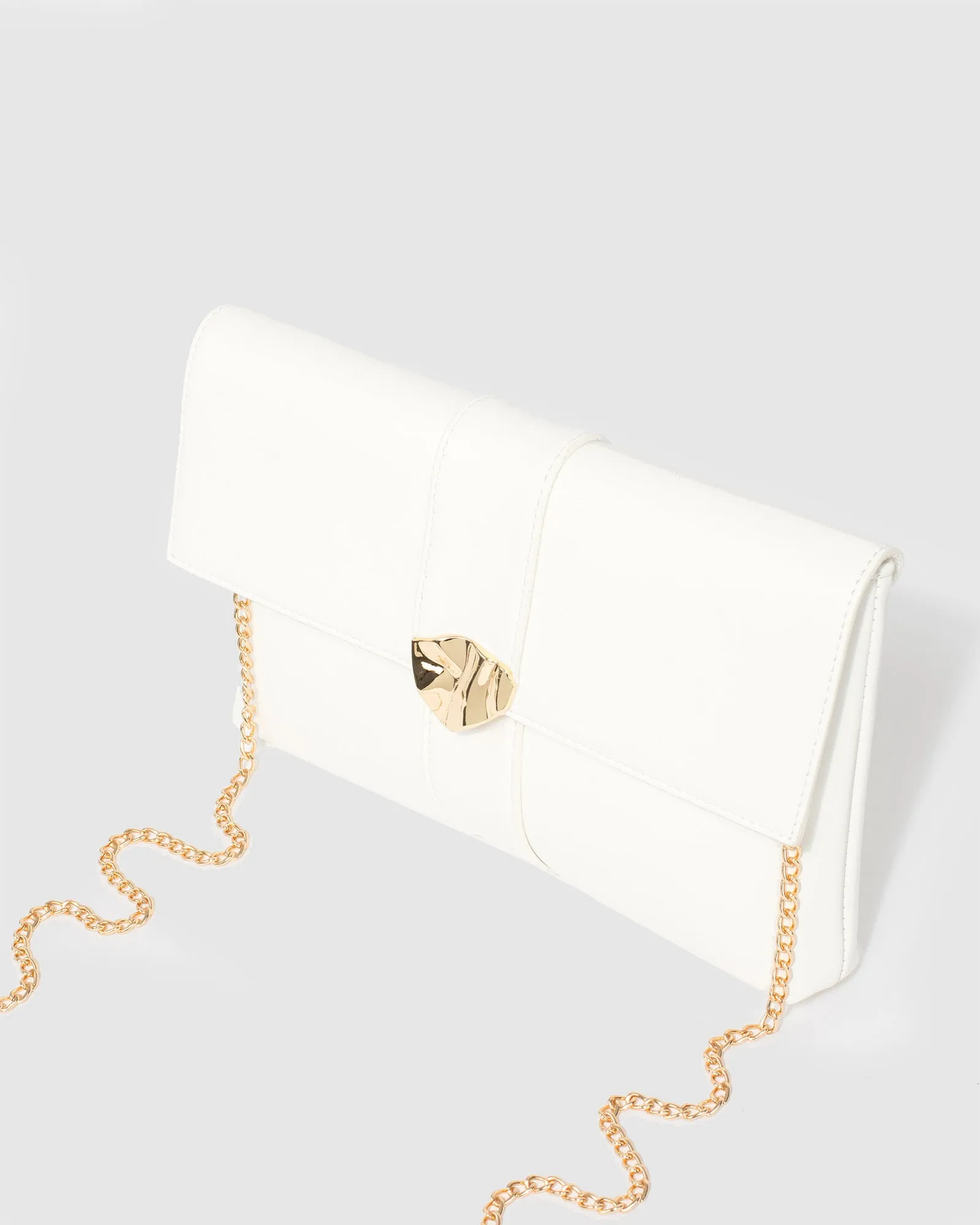 White Polly Flap Clutch Bag sold by Collete Hayman product image thumbnail 5
