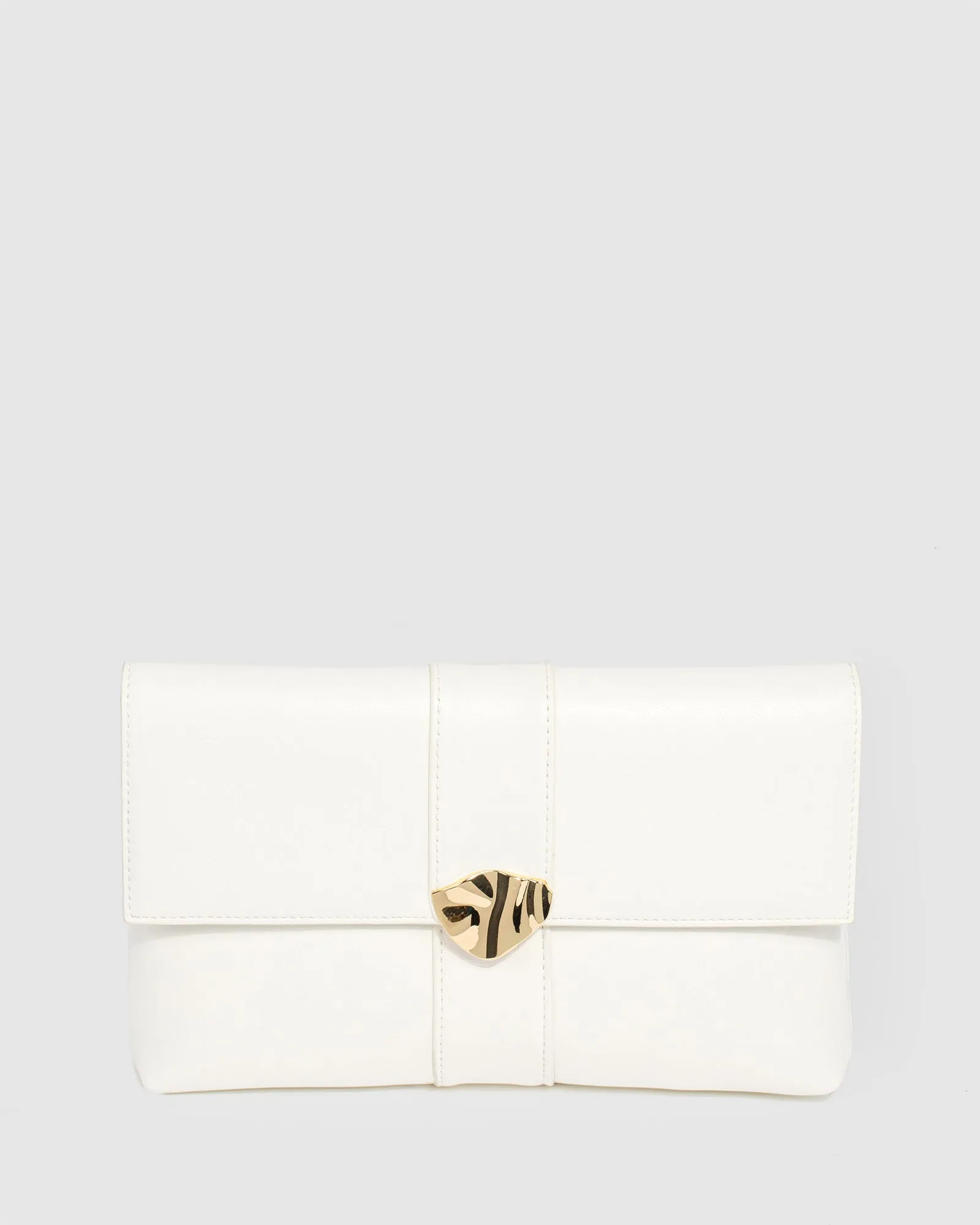 White Polly Flap Clutch Bag sold by Collete Hayman