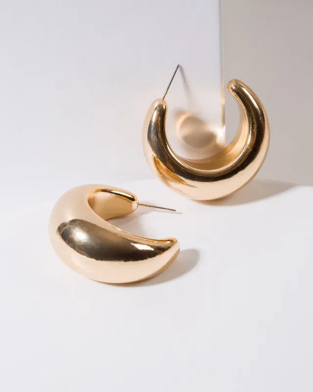 Gold Chunky Hoop Earrings sold by Collete Hayman