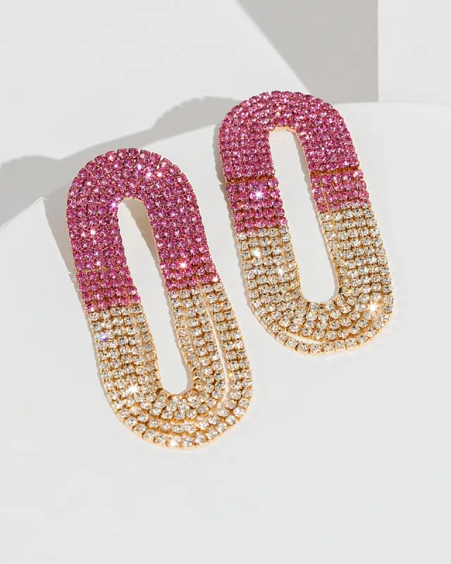 Pink Chain Contrast Earrings sold by Collete Hayman