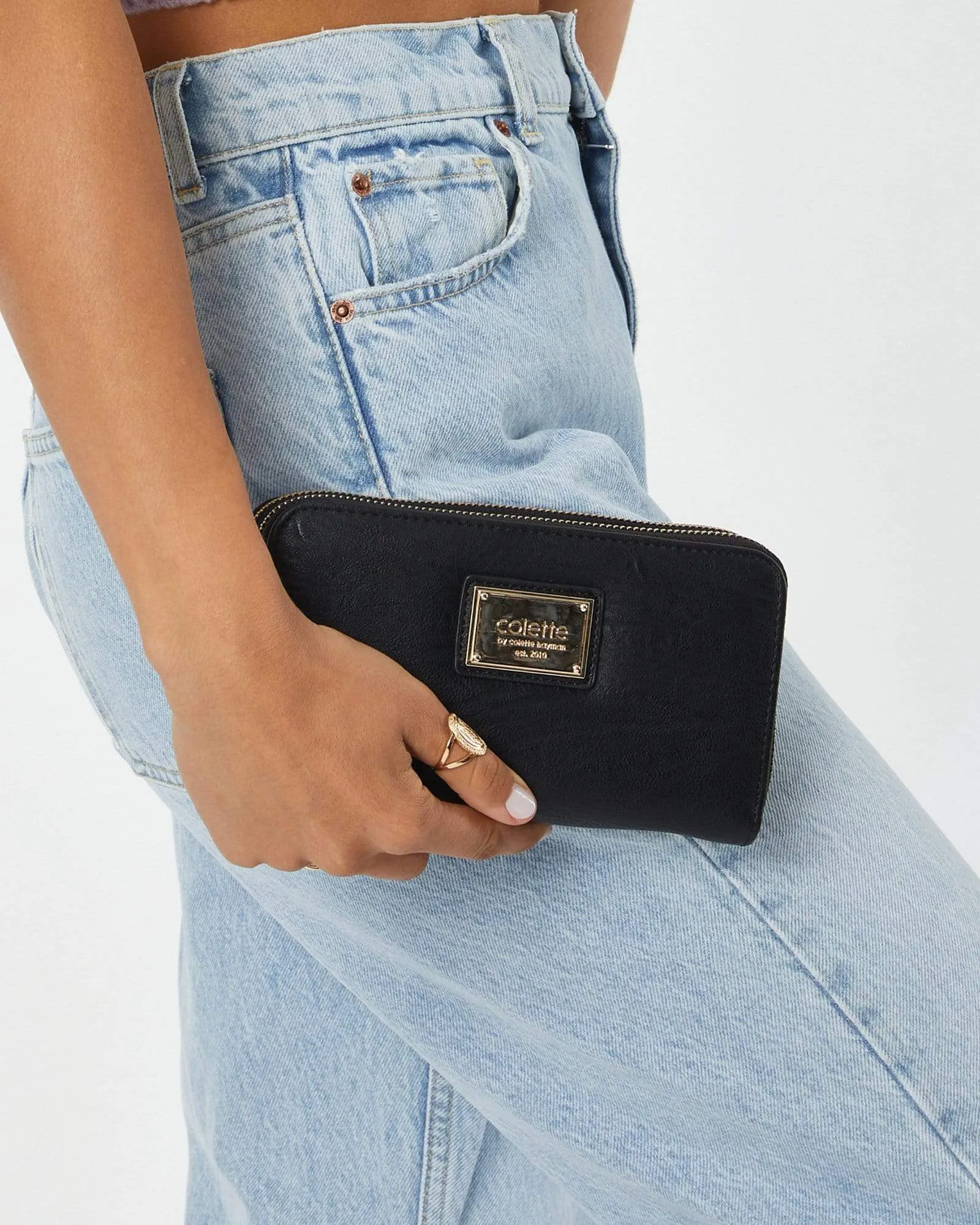 Black And Gold Zip Around Wallet sold by Collete Hayman product image thumbnail 5