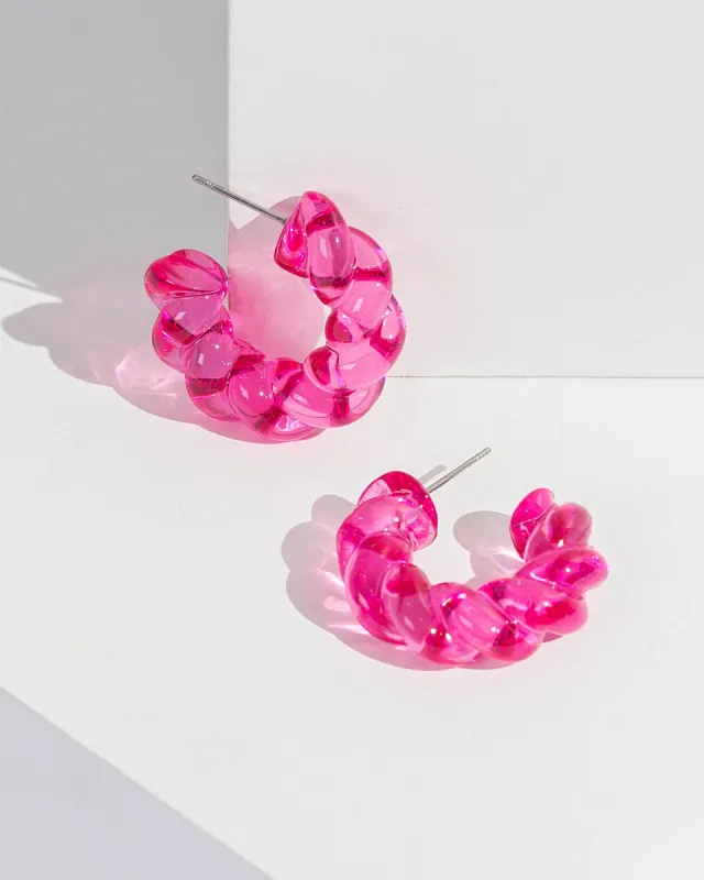 Pink Jelly Swirl Hoop Earrings sold by Collete Hayman