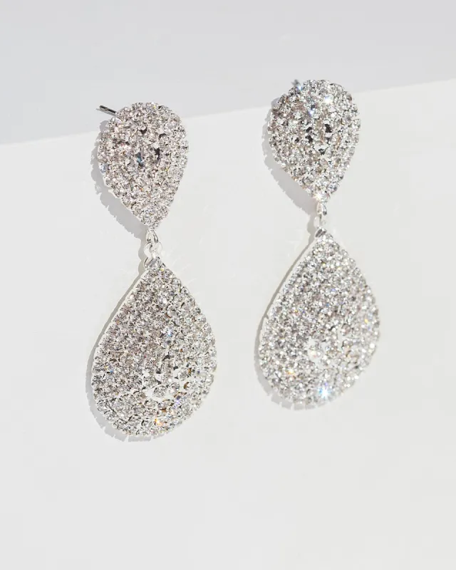 Crystal Pave Double Tear Drop Earrings sold by Collete Hayman